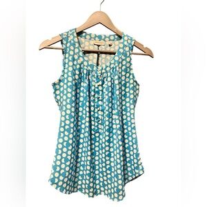 New York & Company Blue Polka Dot Tank Top Blouse – Size XS